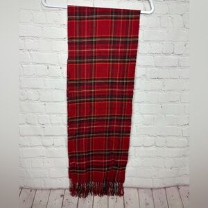 Merona Red Plaid‎ Flannel scarf with fringe GUC